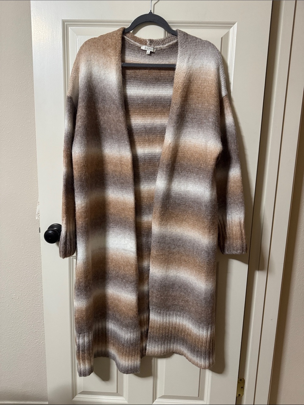Z Supply Naya Marled Cardigan in White Taupe Ombre
